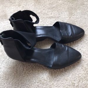 Eileen Fisher black leather sandal shoe 7.5 7 1/2